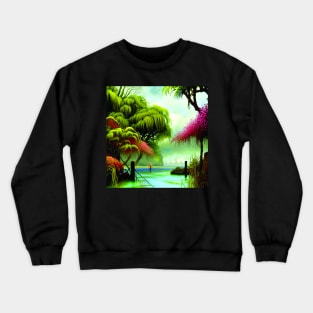 Magical Digital Painting Of an Amazing Nature, Vacation Beach Crewneck Sweatshirt